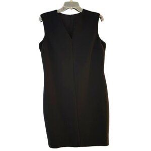 S C BASICS V Neck Black Sleeveless Fully Lined Zip Back Pencil Dress Ladies 12